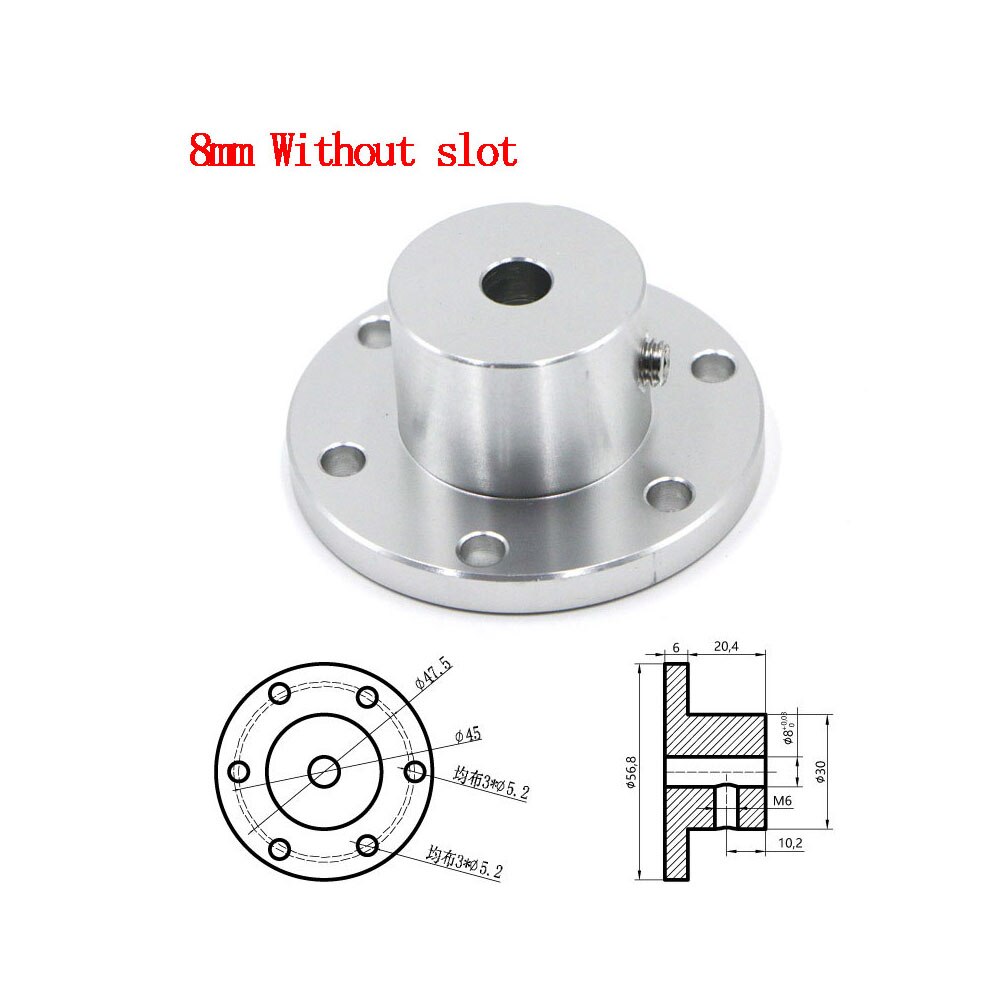 Flens Koppeling Spiebaan Aluminium Diameter 8/10/12/14/15/16/18Mm omni-Directionele Tarwe Wiel Flens Koppeling Voor 3D Printer