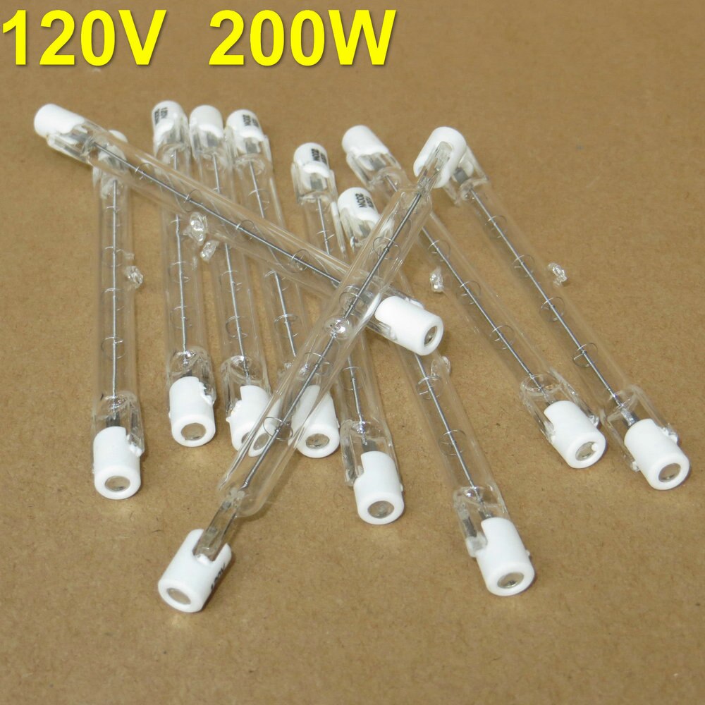 10Pk R7s Halogen Bulb 200W Halogen Lamp 118mm Double Ended Linear R7s Halogen Light Bulb Warm Yellow AC 110V-120V