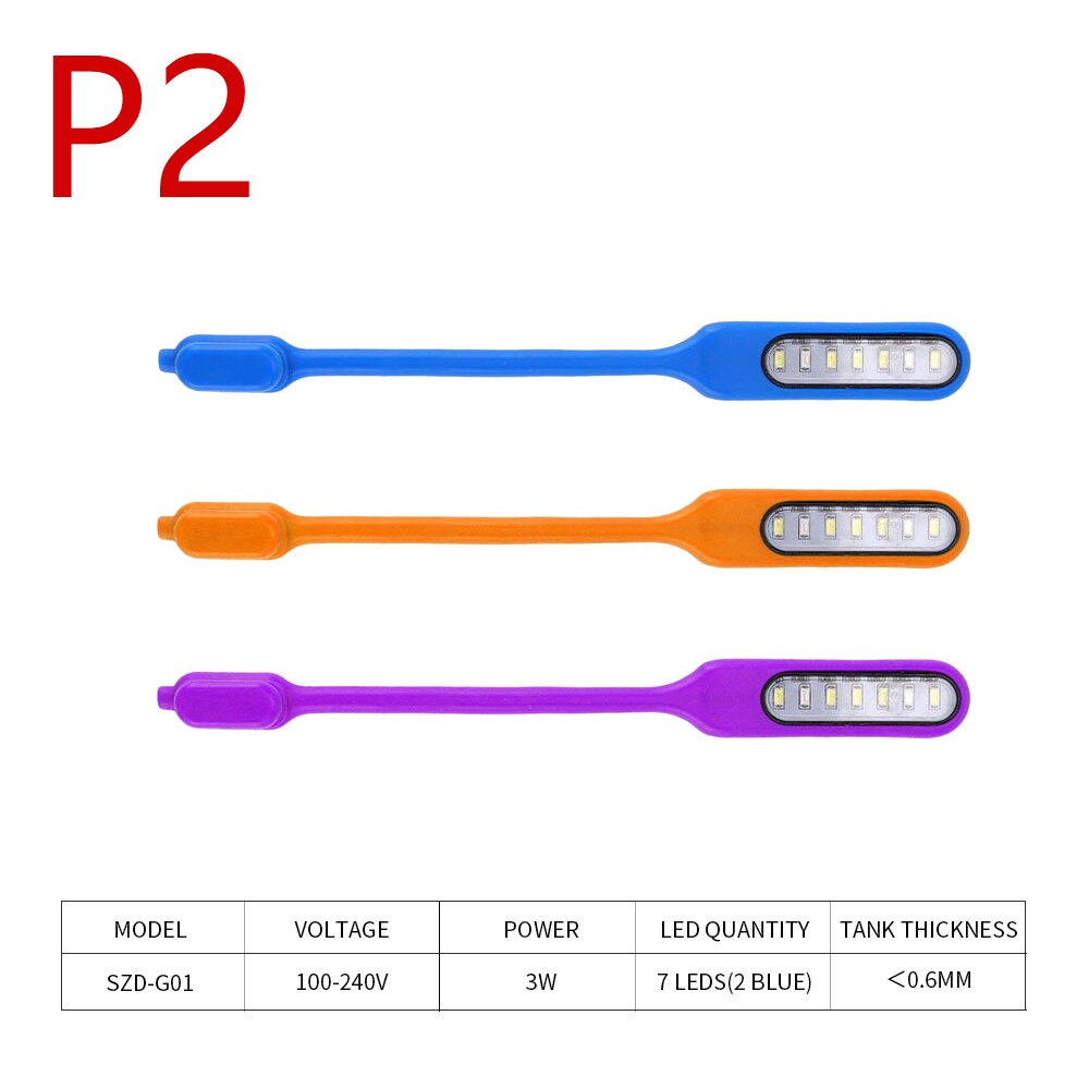 Lámpara LED para acuario, luces con Clip de fijación magnética, giratorio de 360 grados, USB, 3W: SZD-G01-P2