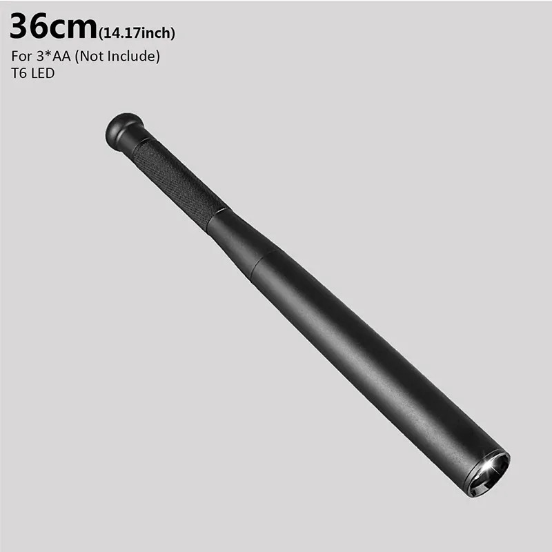 LED Baseball Bat Flashlight Waterproof Aluminium Alloy Super Bright Baton Emergency Protection and Outdoor Lighting Flashlight: changeable