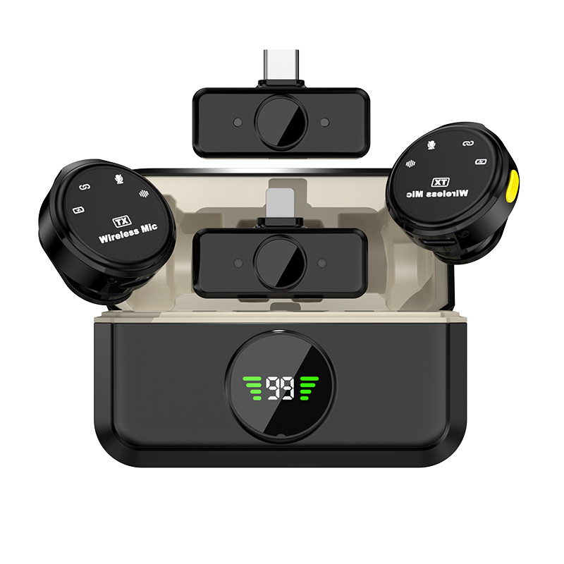 Kabelloses Lavalier-Mikrofon-einstellen für iPhone und Android, doppelt omnidirektionales Kondensator-Ansteckmikrofon, Geräuschunterdrückung für Videoaufnahmen: verrotten