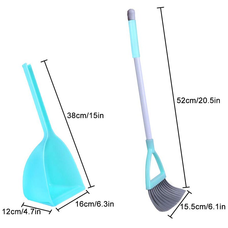 AF88 -Mini Housekeeping Cleaning Tools Set for Children,3Pcs Include Complete Adorable Small Mop, Small Broom, Small Dustpan for