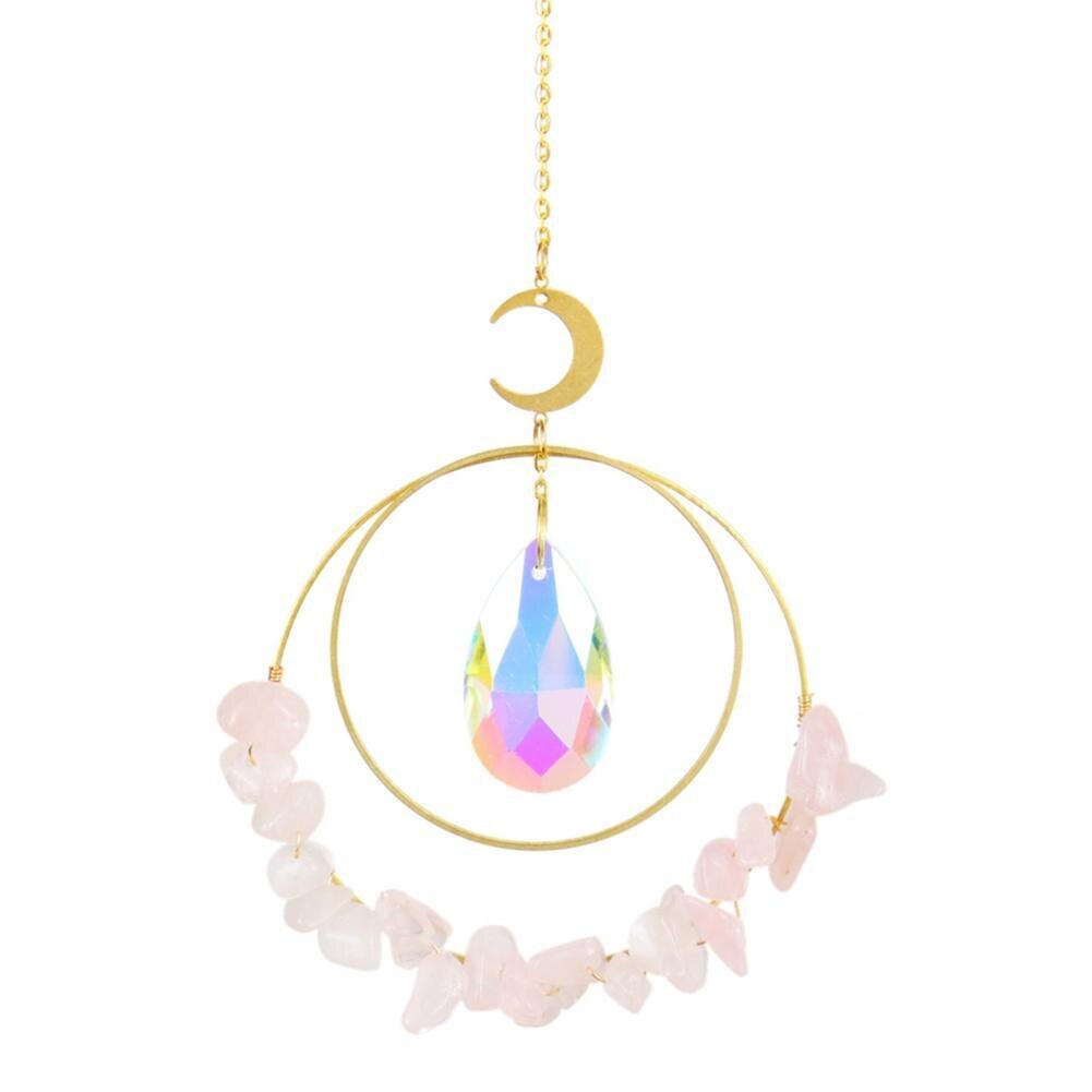 Faux Crystal Pendant Nice-looking Faux Crystal Fairy Decor Pendant Suncatcher Pendant: Roze