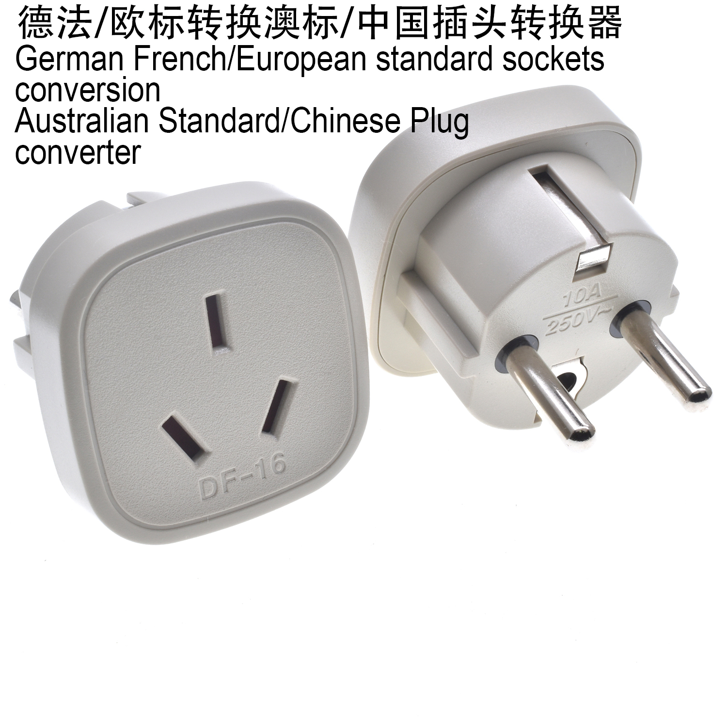 EU Stecker Adapter EU Reise Adapter Konverter 2Stifte Buchse AU China Australien Neuseeland Zu EU Russland AC Steckdose: Lavendel