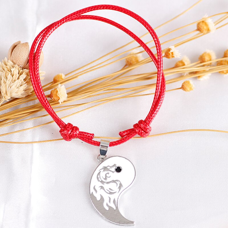 Bracelet tressé en cuir chinois, corde, Style ethnique, pendentif Tai Chi pour Couple, meilleur ami, bijoux d'amitié