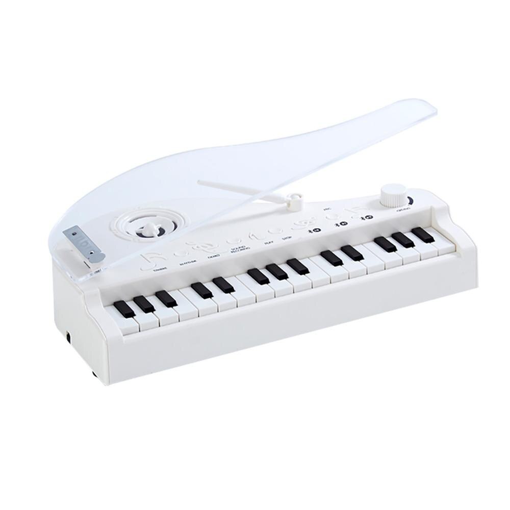 Mini klaver intelligent induktion 7 farve belysning 31 nøgle bluetooth musik legetøj til børn bedste jul: Hvid