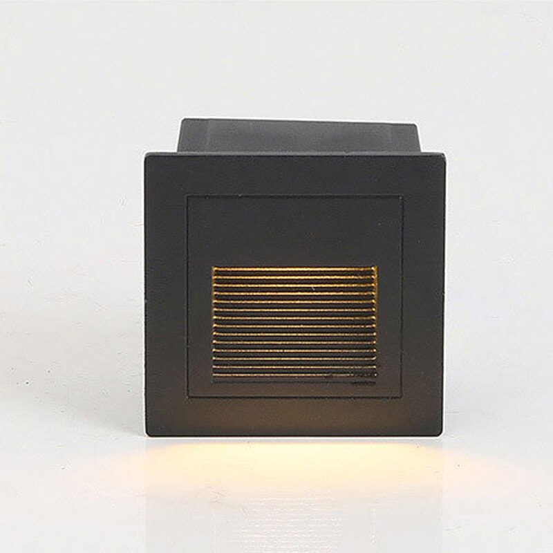 Utomhus led stegljus  ip65 aluminium inbäddad trappa hörnlampa vattentät infälld vägg trapplampa fotlampa: Svart / 2w(5000k)