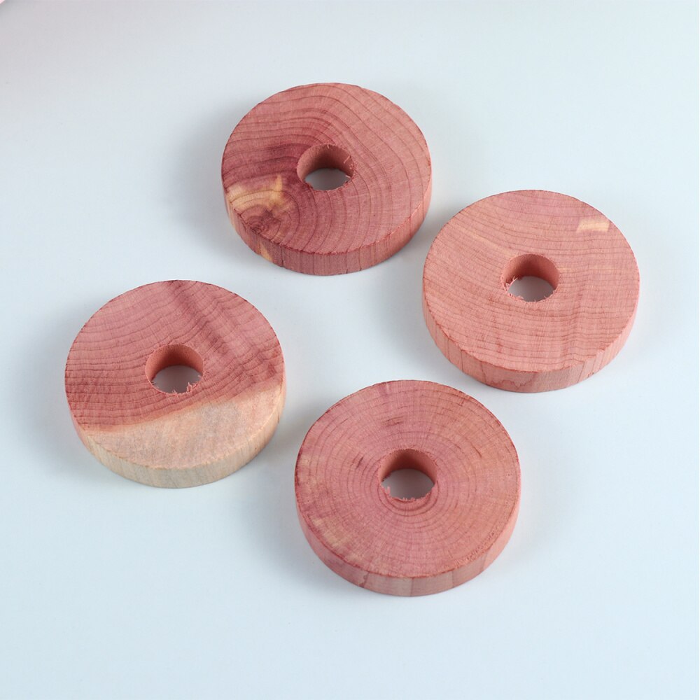 20pcs Cedar Block Chic Stylish Cedar Wood Circular Ring Wooden Round Chips Mothproof Wardrobe Cedar Chip Fragrant Block