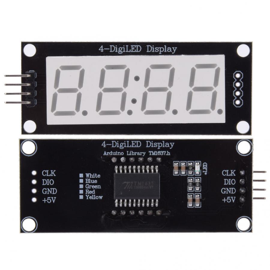 LED Display Tube Module 4-Digit 7-Segment Display Color Fits for Use Library TM1637.h