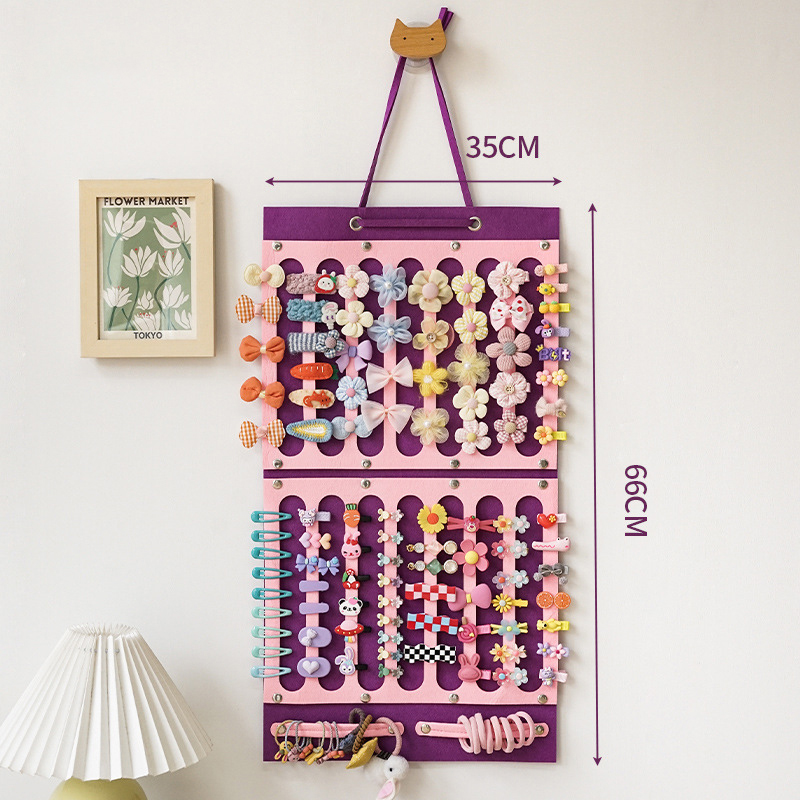 Organizador de lazos para el cabello de gran capacidad, soporte para la diadema, colgador de almacenamiento de Clip para el cabello colgante de pared, ahorro de espacio, decoración de la pared de la habitación de las niñas: Verde