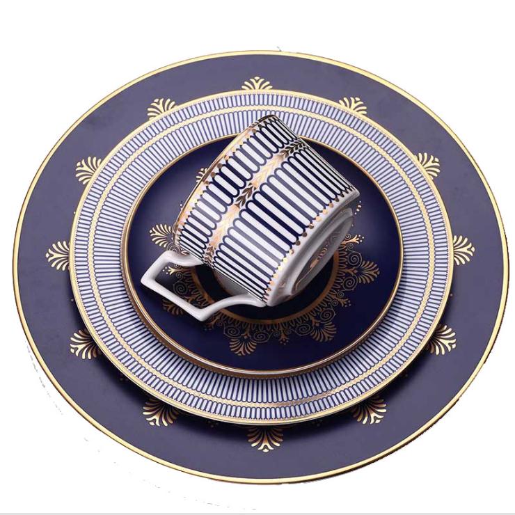 Blue Color Dinner Plates Ceramic Dessert Plates Bone China Dinnerware Plates Dinnerware Set