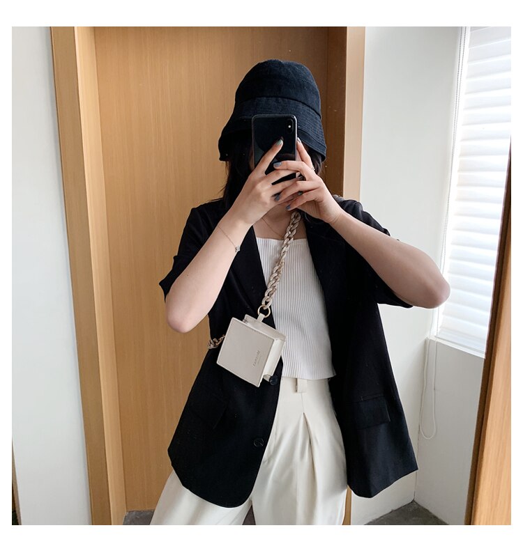 Pu leren speciale mini vierkante tas dames borst messenger bag trendy heuptas portemonnees dames flap