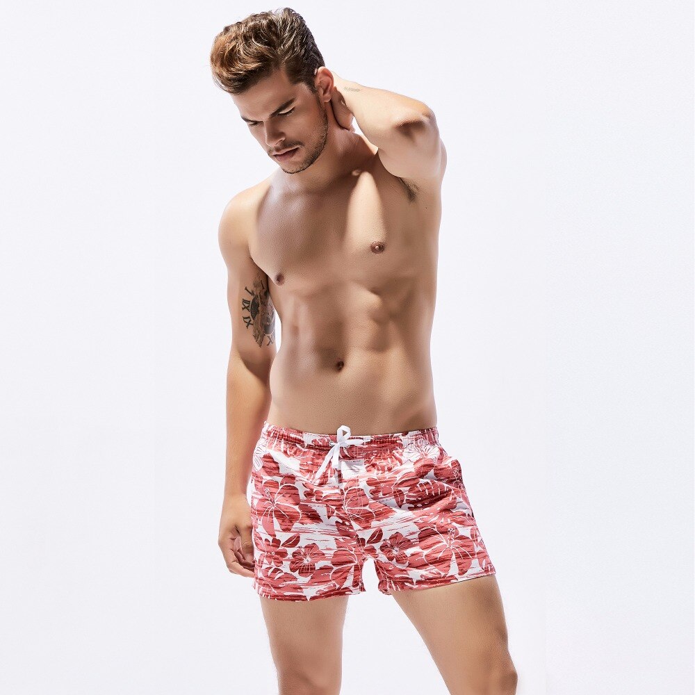 Seobean Mannen Strand Broek Comfortabel Ademend Esdoornblad Strand Shorts