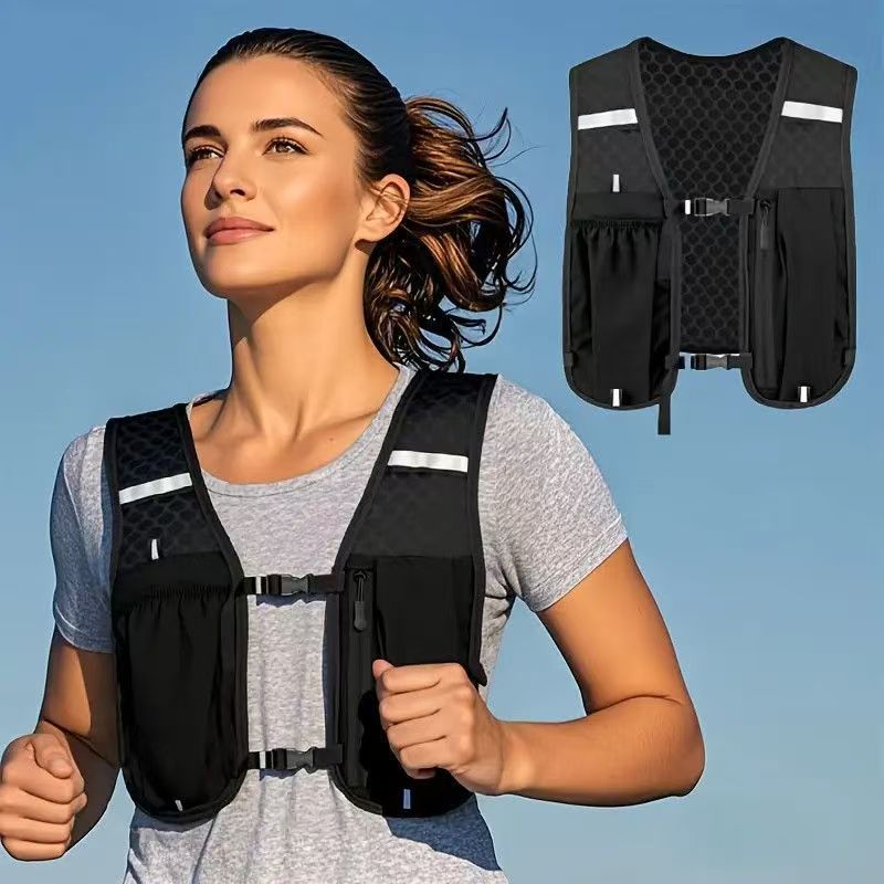 Lichtgewicht hardloopvest rugzak outdoor sport hydratatievest heren dames reflecterend wandelen fietsen waterfles borsttas