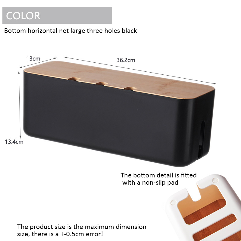 Cable Management Box Cable Box-Outlet Cord Storage Organizer for TV Wires Computer Router USB Hub and Under Desk Power Strip: Blue