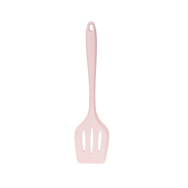 Silicone Kitchen Utensils Colander Spatula Non-stick Soup Spoon Cooking Tools Spatula Kitchenware Cooking Shovel Tableware: pink-shovel