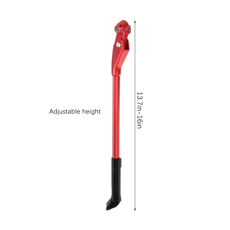 350-410mm Adjustable Road Bicycle Kickstand Parking Rack Non-slip Bike Support Side Kick Stand Universal Cycling Accessories: Red
