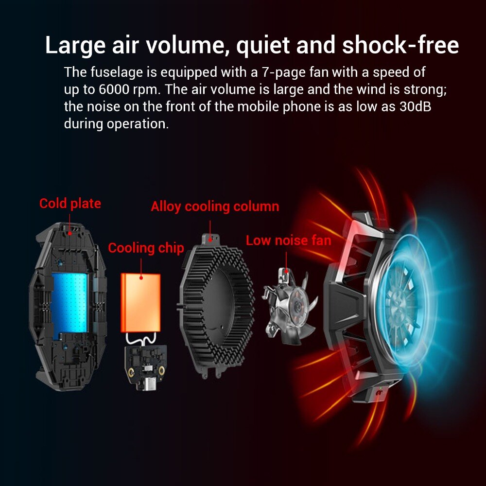 Original Black Shark Cooling Fan Pro BR20 Back Clip Portable Adjustable Fun Cooler Smart Phone Ventilador IOS/Android