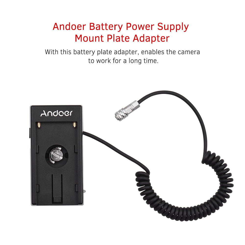 Andoer Camera DV Battery Power Supply Mount Plate Adapter for Black Magic Cinema Pocket Camera 4K for Sony NP-F970 Battery