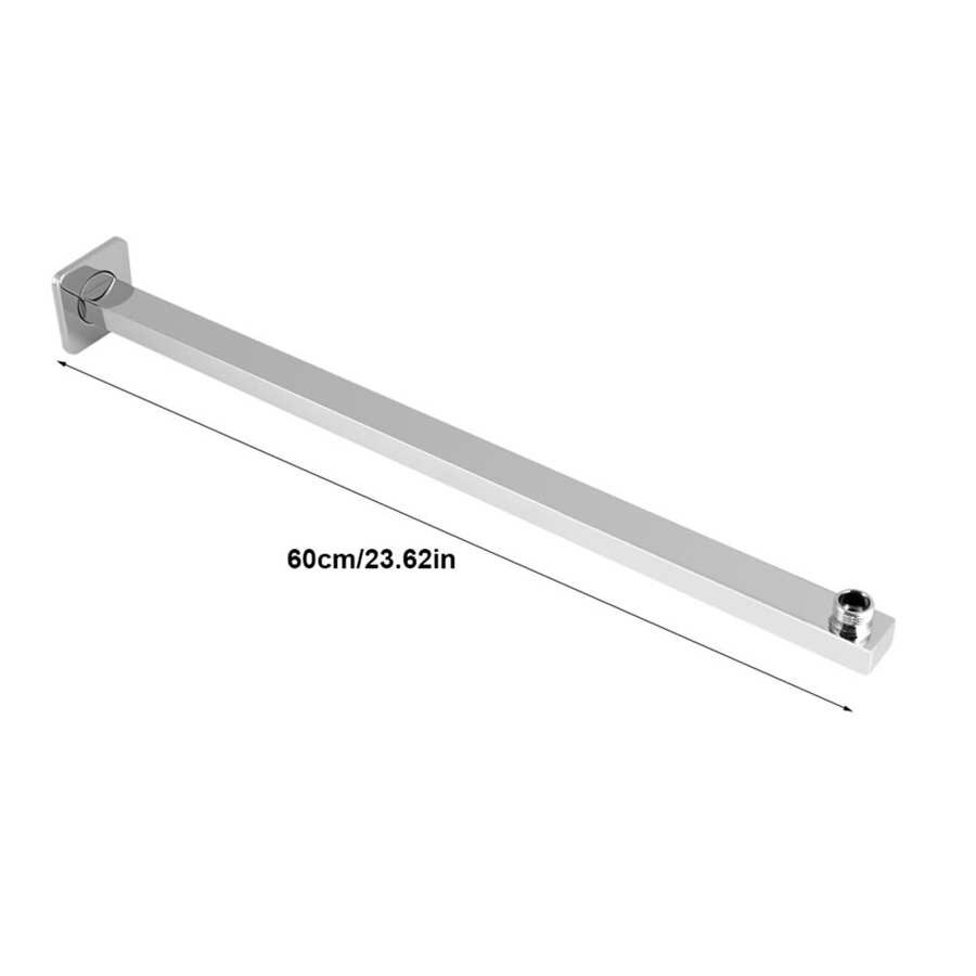 60cm Stainless Steel Shower Arm Wall Mounted Shower Extension Arm Bathroom Install Shower Holder Bar Showering Extension Tool