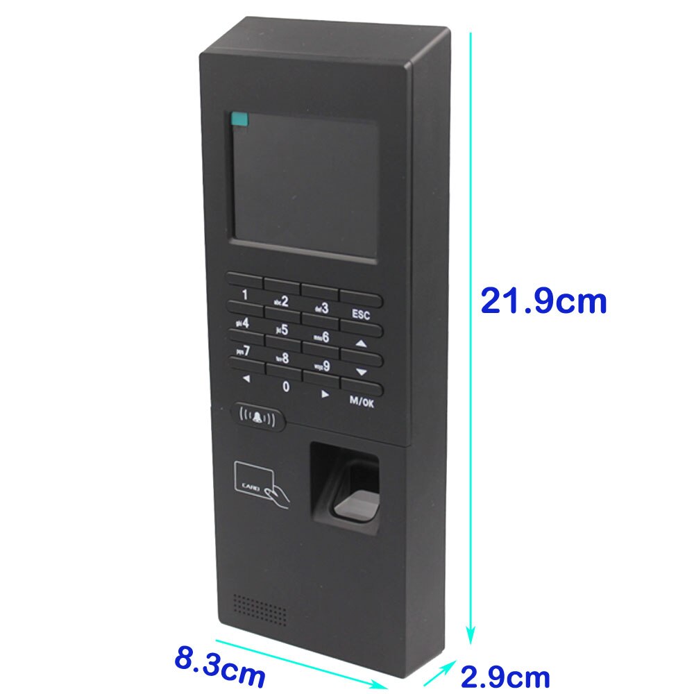 2.8inch 3000User 125Khz RFID Biometric Fingerprint Time Clock Access Control Keypad Electronic USB TCP/IP RS485 Time Attendance