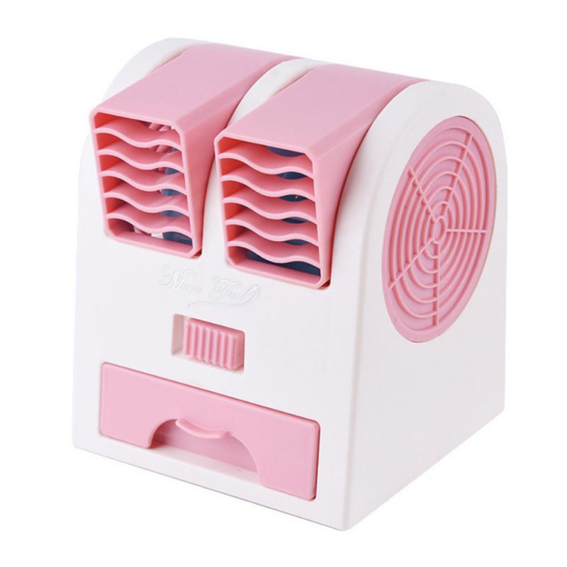 Blue / Green / Pink / Purple / Yellow 3-In-1 Air Cooler USB Desktop Small Fan Bladeless Fan Fragrance Cooling Fan: pink