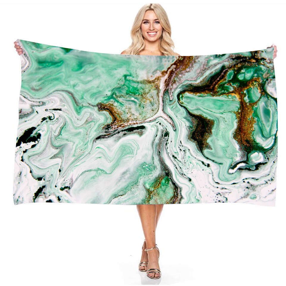 Zwemmen Handdoek Stof Zand Gratis Multifunction Strand Handdoeken Gradiënt Marmering Patroon 3D Digital Print Beach Quik Droog Microfiber: 3 / 70x140cm