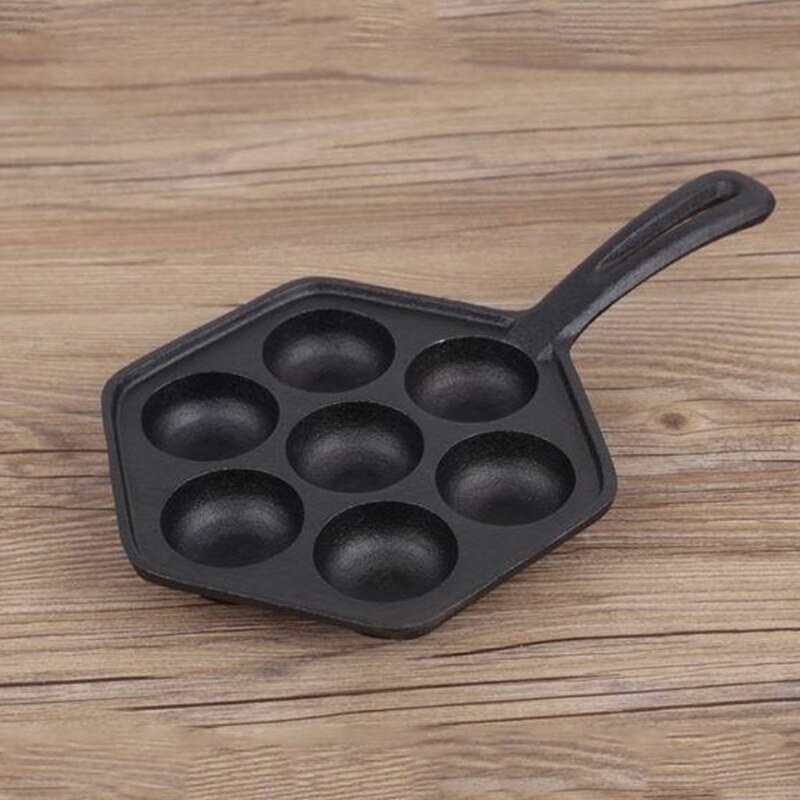 Uncoated Non-Sticky Cast Iron Meatball Pan Cake Mold: Default Title