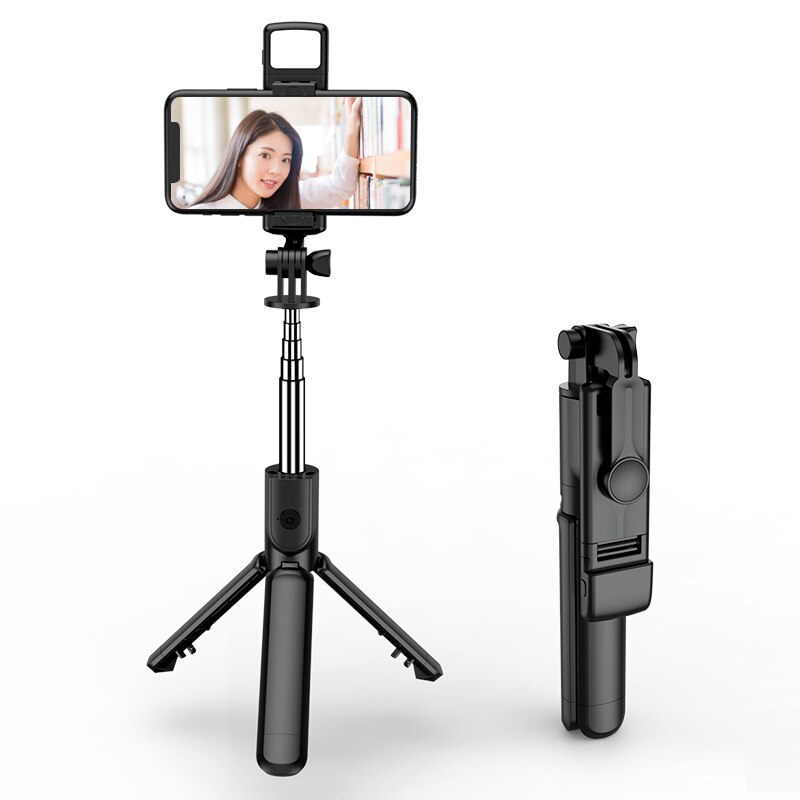 S03s kabellose bluetooth-selfie-sticks, faltbare mini-stative mit fülllicht, faltbare mini-einbeinstative, tragbar für smartphones: Default Title