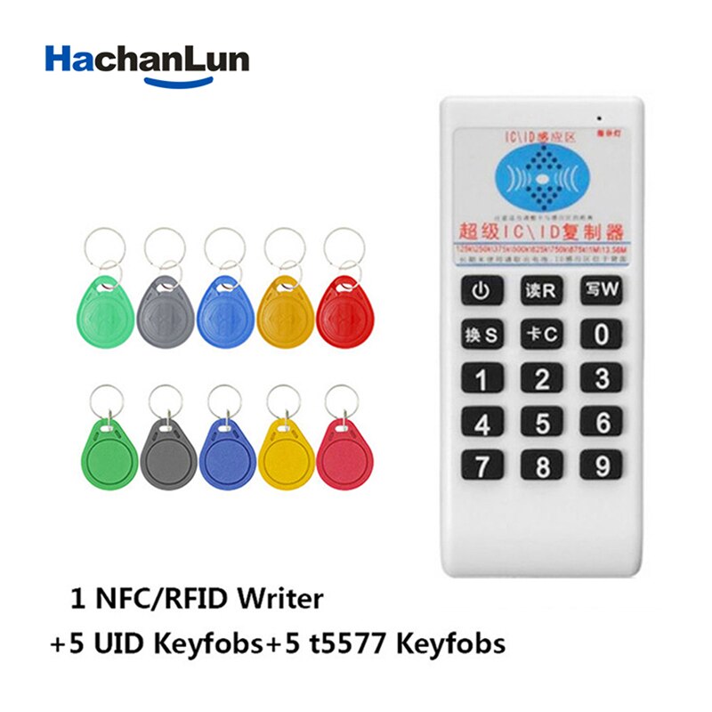 Handheld RFID NFC 125Khz-500Khz Reader Duplicator IC 13.56MHZ Smart Cloner Card ID Copier ReWriter Cards key Suit
