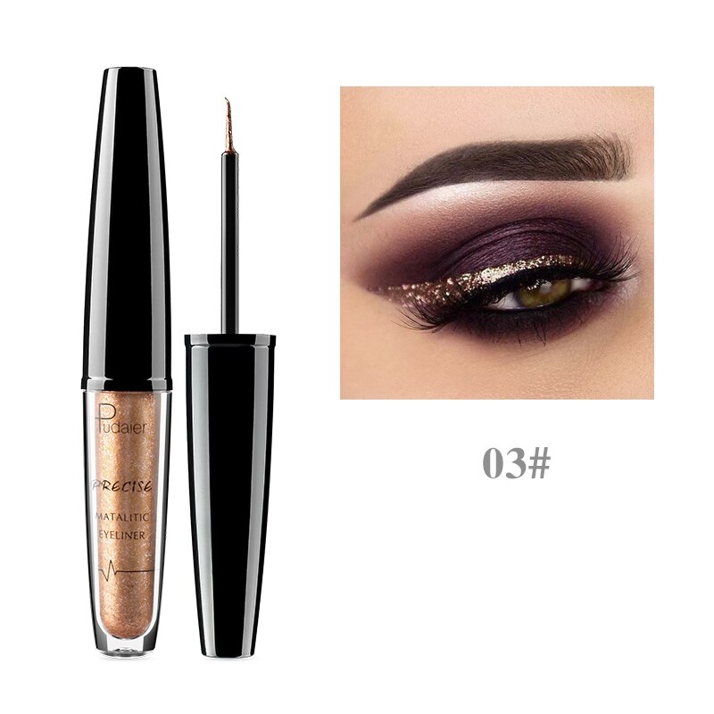 Pudaier 16 Color Eyeliner Magnetic Eyeliner Giltter Liquid Eyeliner Pencil Waterproof Blue Brown White Eyeliners Pencil Makeup: 3