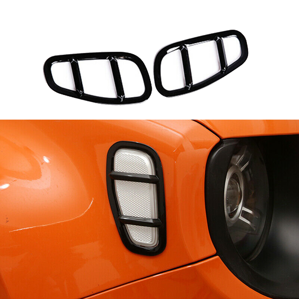 2pcs For Jeep Renegade Side Lamp Cover Black Car Styling Accessories Brand And