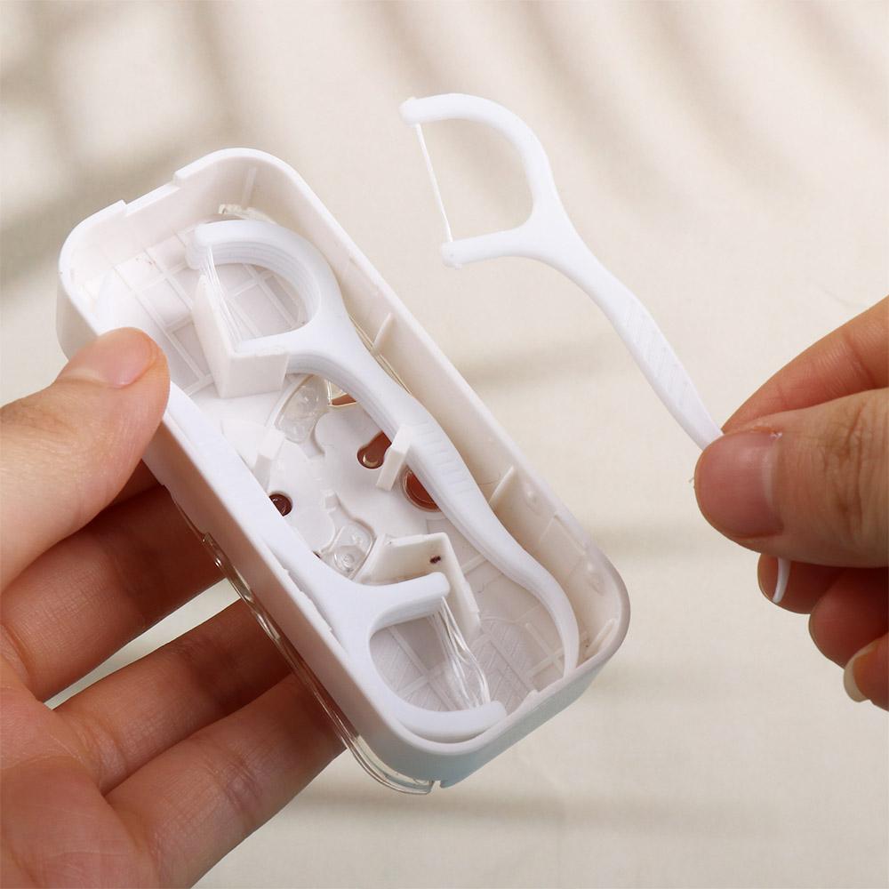 Tandenstokers Organizer met 12 Stuks Tanden Bleken Tanden Bleken Stok Floss Pick Dispenser Tanden Floss Opbergdoos Automatische Case