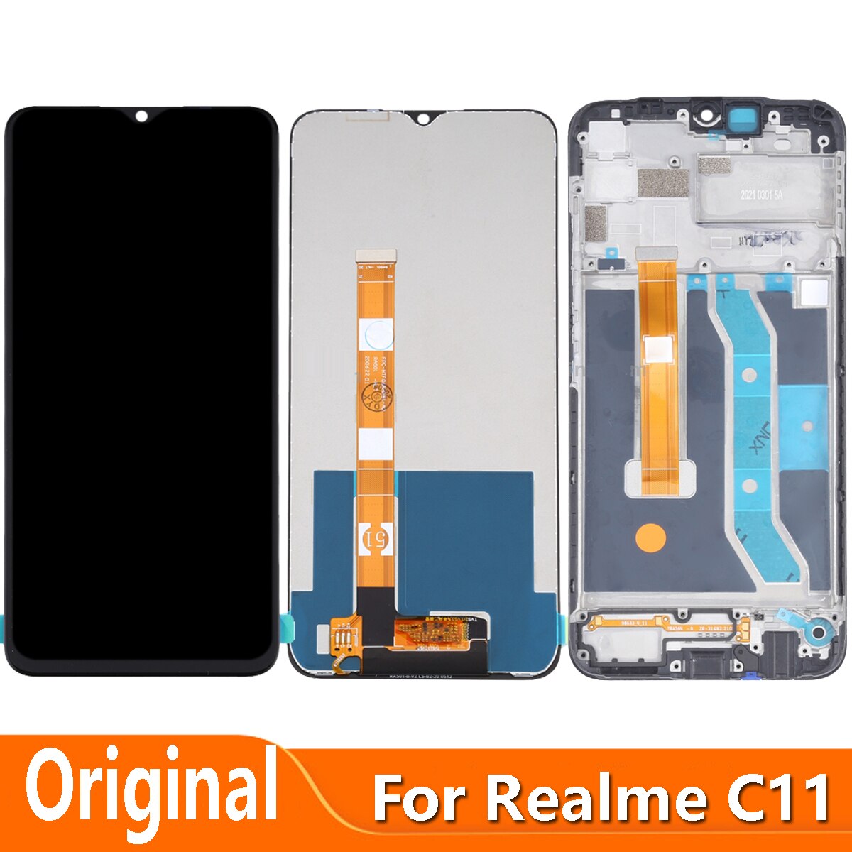 6.5 "für Realme C11 RMX2185 LCD Anzeige berühren Digitizer-bildschirm Mit Rahmen Ersatz
