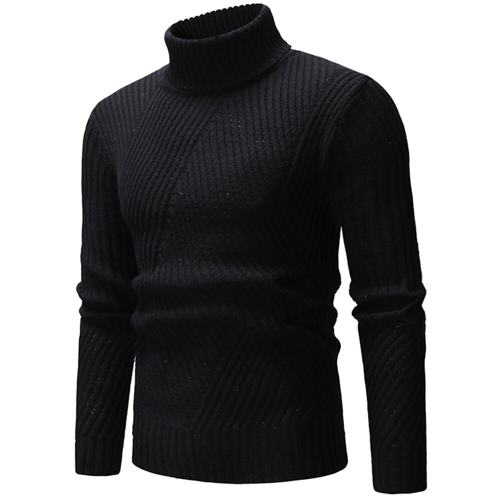 Genser herre høst vinter casual menn ensfarget turtleneck gensere smalsittende hel menn varme gensere