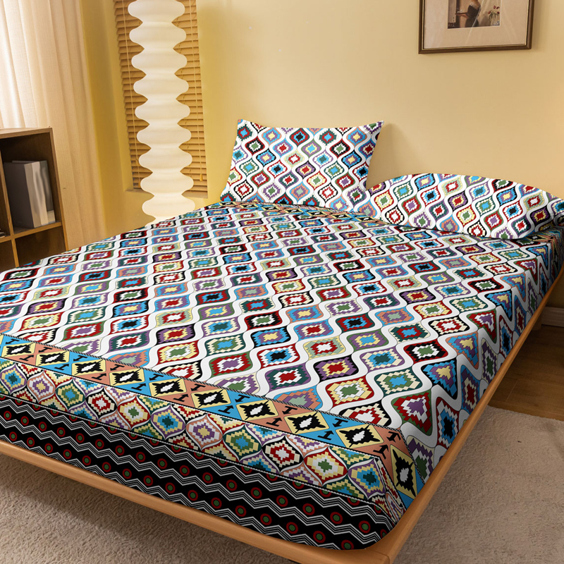 Drap-housse imprimé bohème moderne simple, couvre-lit, literie, chambre à coucher, vêtements à l'exclusion des taies d'oreiller, 1 pièce