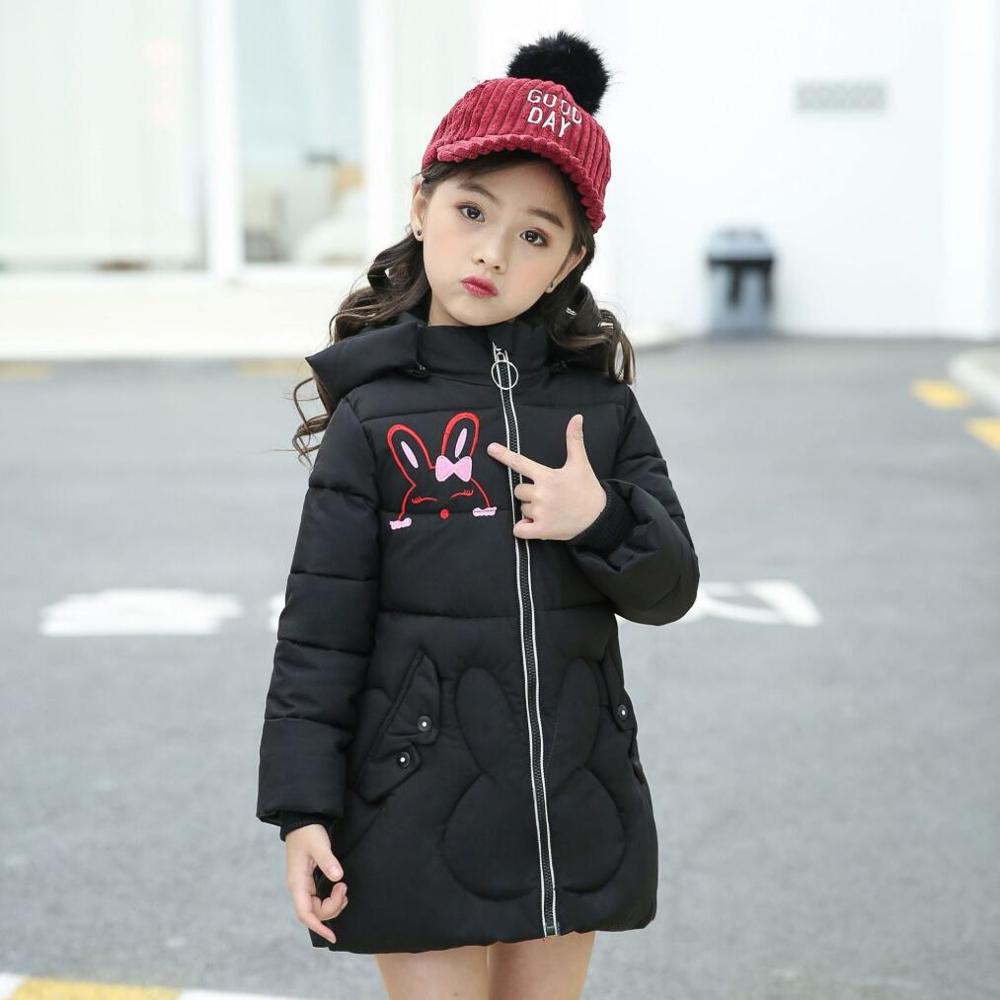 Girls Winter Jacket Kids Parka Hooded Thicken Warm Children Outerwear Girls Coat 3 4 5 6 7 8 9 10 Years Child Wear