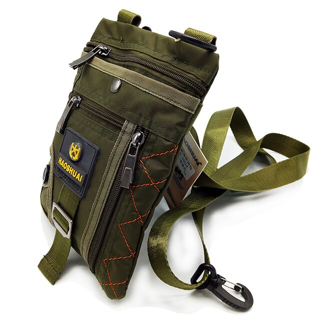 Men Mini Crossbody Phone Bag Nylon Waterproof Casual Bag Brand Crossbody Messenger Bag Small: Army Green