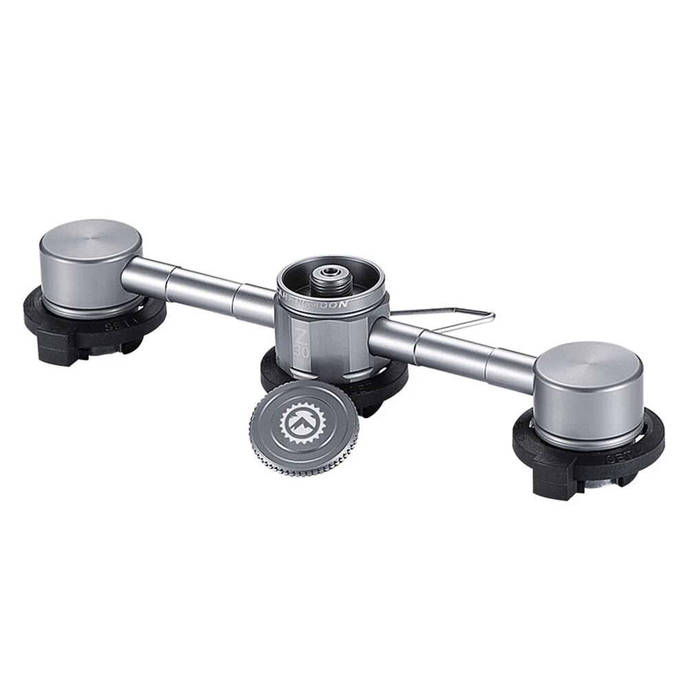 Utomhus camping spis adapter en-tre utgångar aluminiumlegering lufttank 3/4/5 konvertering huvud läger ugn konverter kontakt: Grön