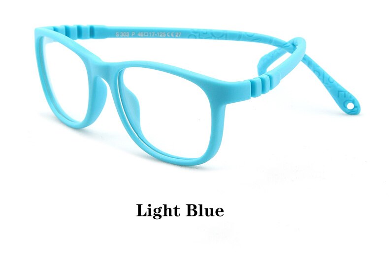 Gafas de bloqueo de luz azul para niños, lentes ópticas de ordenador de silicona transparentes para niños, gafas de luz azul: Light Blue