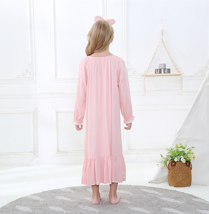 Mädchen Prinzessin Nachthemd 100% Baumwolle Langarm Lange Nachthemden Für Baby Mädchen Weichen Nachtwäsche Kleinkinder freundlicher Hause Kleidung