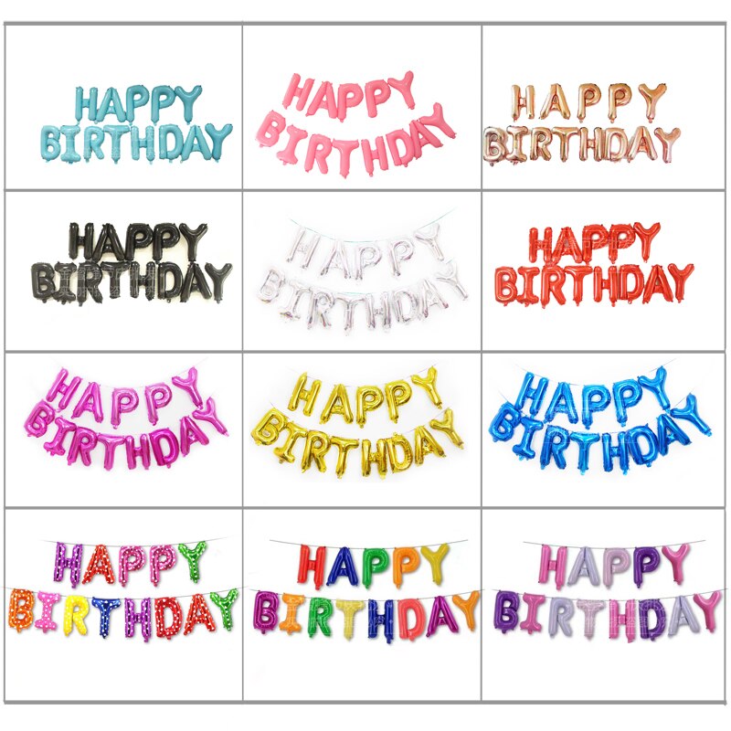16 zoll Glücklich Geburtstag Rose Gold Buchstaben Folie Ballons Geburtstag Party Dekoration Kinder Alphabet Air Balloons Baby Dusche Liefert