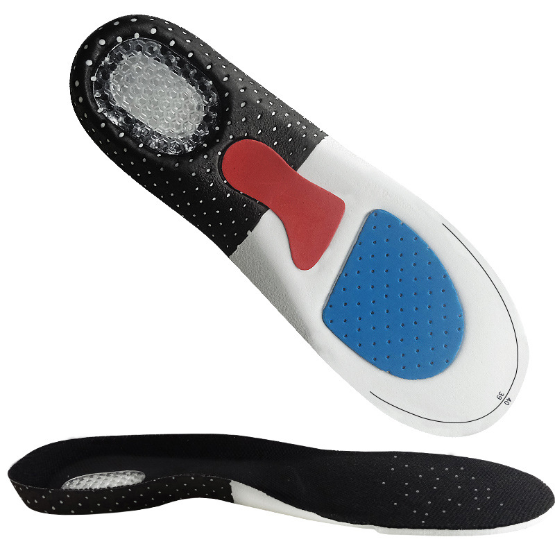 Orthopedic sports insoles for arch support for men and women outdoors, shock-absorbing foam insoles and cut-resistant silicone insoles: 0,5