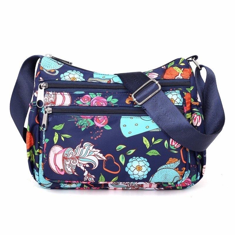Imperméable à l'eau en Nylon femmes sacs de messager sac à main fourre-tout fleur bandoulière Bolsas embrayage voyage épaule Feminina Bolsos Mujer: Yi Yi Life