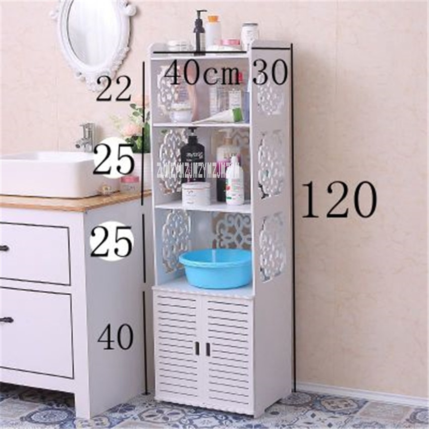 PVC Wood Plastic Panel Bathroom Storage Cabinet Toilet Side Cabinet Tissue Organizer Rack Home Furniture Corner Cabinet