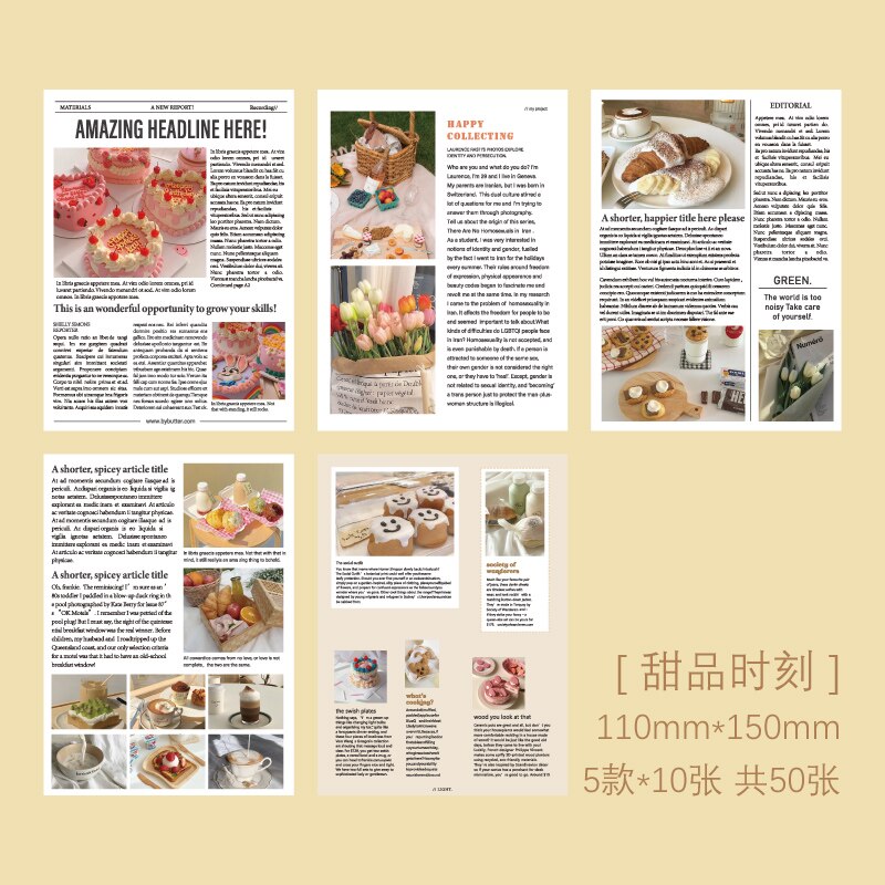 Yoofun 50pcs Material Paper Book Junk Journal Planner Background Paper Magazine Clipbook Craft Paper DIY Scrapbooking: Yellow