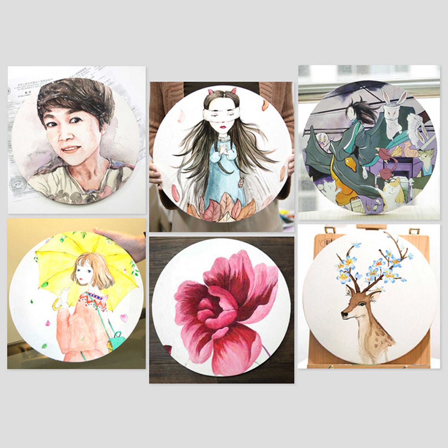 50/60cm Drawing Painting Stretched Cotton Artist Canvas Panel Board with Frame for DIY Acrylic Canvas Oil Painting Acrylic Paint