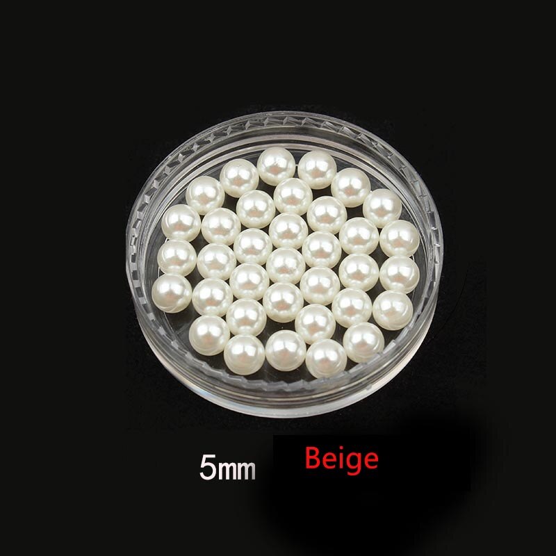 300 stk 2/3/4/5/610mm abs runde perler uden hul imiteret perle til håndværksdekorationer kvinder gør det selv tøj smykker sy på perler: 5mm 300 stk