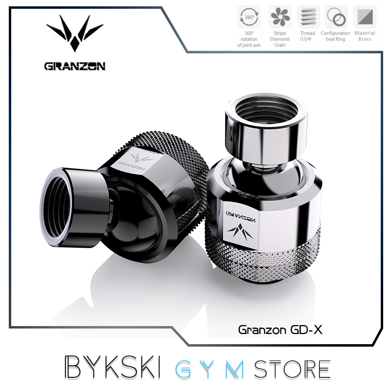 2pcs/lot 360 Degree Freely Rotary Fitting,G1/4'' Male to Famale Universal Joint Angled Adapter Rotate Fitting Granzon GD-X
