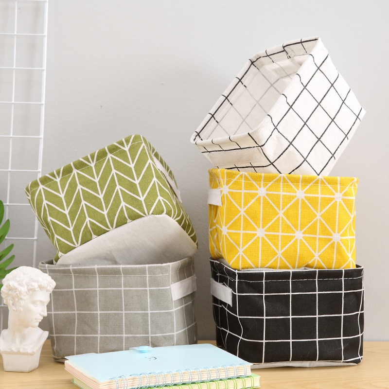 Cesta Rectangular de tela para almacenamiento, cesta de baño impermeable para manos, cesta de almacenamiento de escritorio, cesta de almacenamiento